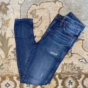 Madewell 9inch High rise distressed skinny jeans
